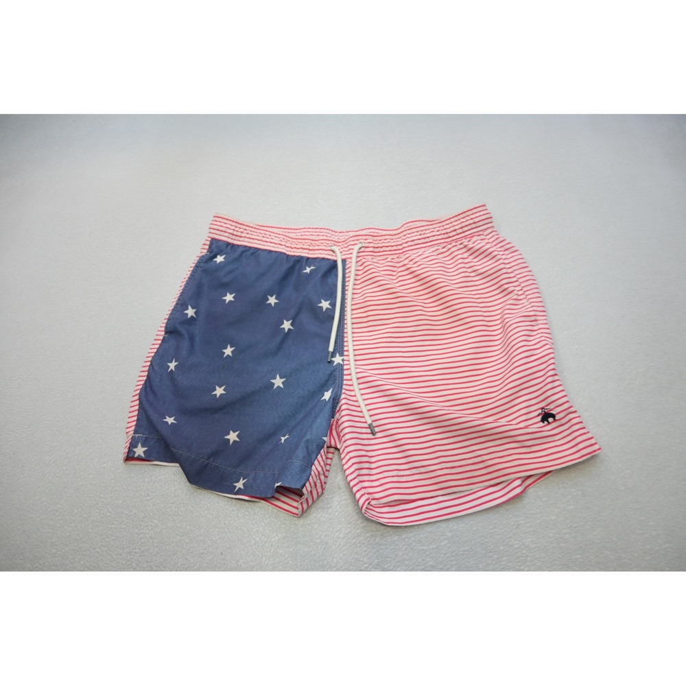 Brooks Brothers Swim Trunks Mens Large Red Blue Stars Stripes America 4th July
